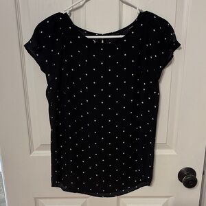 T Tahari Black and White Polka Dot Blouse